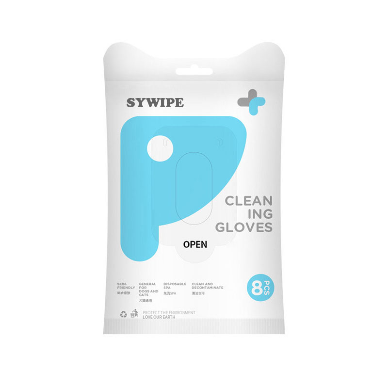 Cats Gloves Wipes Pet Grooming Cleaning Wipes 8 Pcs Per Pack 
