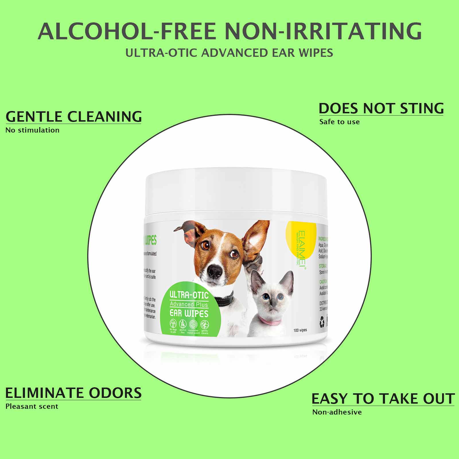 Pet Ear Wet Wipes Dog Cat Grooming Removal Stain Cleaning Wet Towels